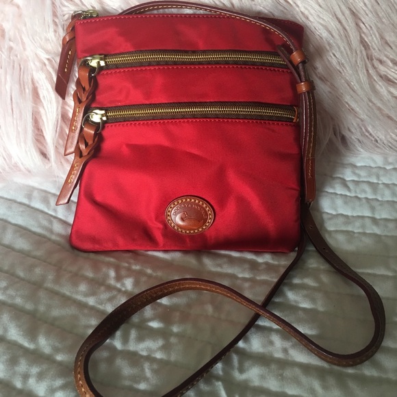 Dooney & Bourke Handbags - Dooney & Bourke Red Triple Zip Nylon Crossbody❤️